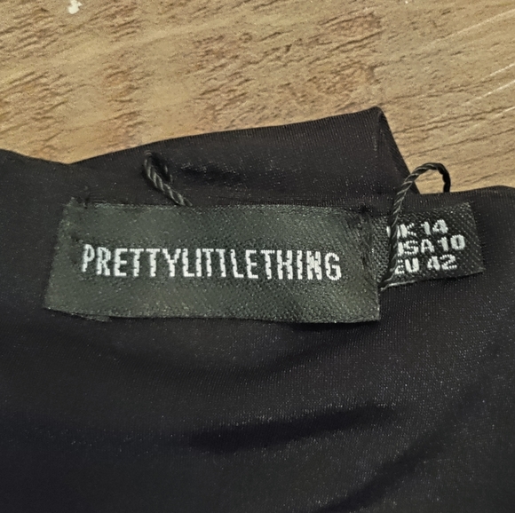 PrettyLittleThing Black Strap Front High Leg Bikini Bottom - Picture 9 of 11